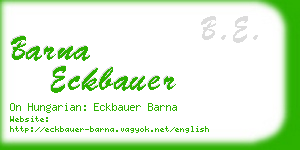 barna eckbauer business card